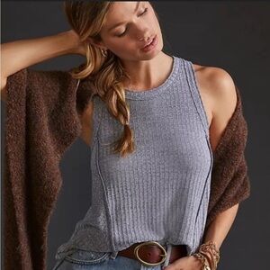 Daily Practice Marley Blue Gray Ribbed Tank Top